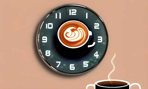 Kiedy kawa jest najsmaczniejsza. Ilustracja zagara, gdzie na tarczy jest pokazana filiżanka kawy.